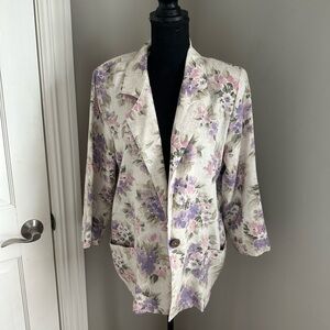 Floral Blazer with Purple and Pink Accents